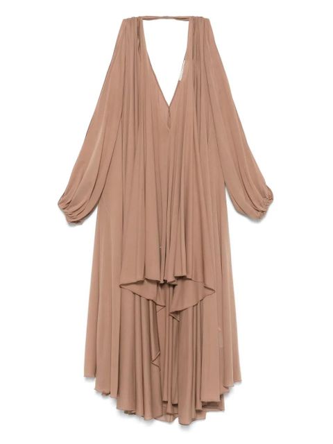 Blumarine asymmetric georgette mini dress - Brown - zdjęcie produktu nr 1