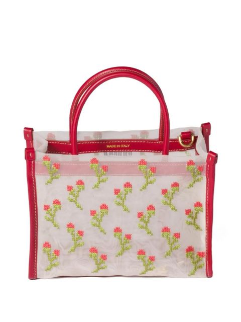 Miu Miu embroidered mesh top-handle bag - White - zdjęcie produktu nr 2