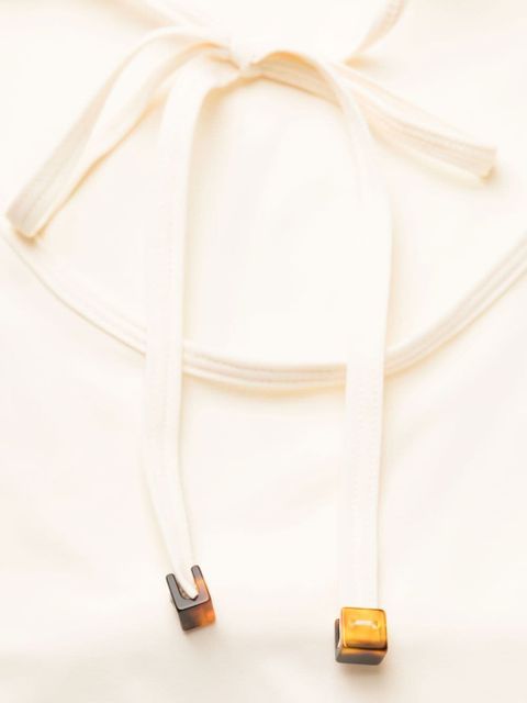 TOTEME high-neck criss-cross straps swimsuit - Neutrals