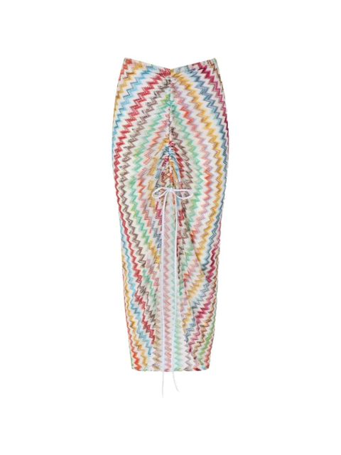 Missoni zigzag-pattern long skirt - White - zdjęcie produktu nr 1