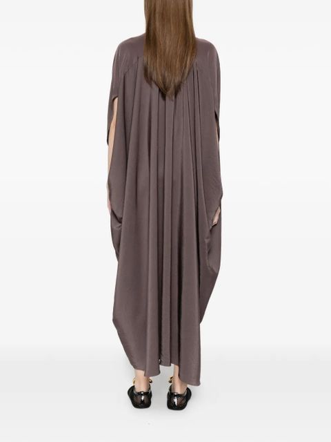 Eleh V-neck button midi dress - Brown