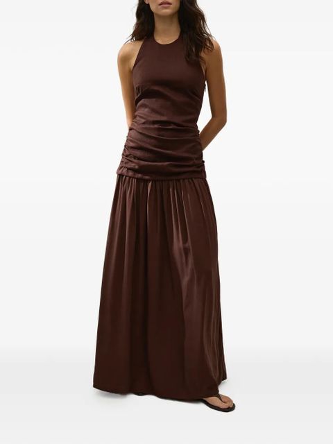 Faithfull the Brand Tali ruched maxi dress - Brown - zdjęcie produktu nr 1