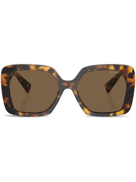 Miu Miu Eyewear tortoiseshell-effect oversize-frame sunglasses - Brown - zdjęcie produktu nr 1