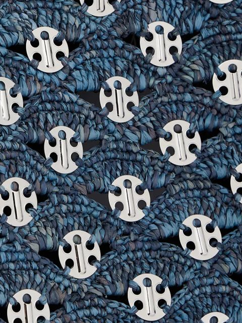 Rabanne woven raffia tote bag - Blue - zdjęcie produktu nr 2
