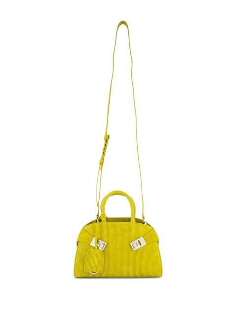 Ferragamo corduroy mini shoulder bag - Green