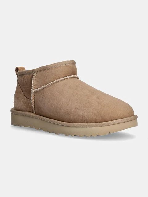 UGG śniegowce zamszowe Classic Ultra Mini kolor brązowy 1116109.SAN - zdjęcie produktu nr 1