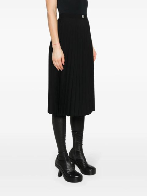 Givenchy 4G-plaque pleated midi skirt - Black