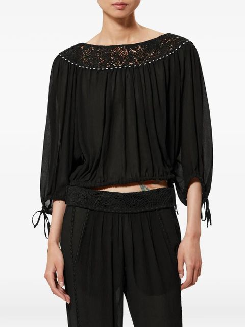 ISABEL MARANT Nelida lace beaded blouse - Black