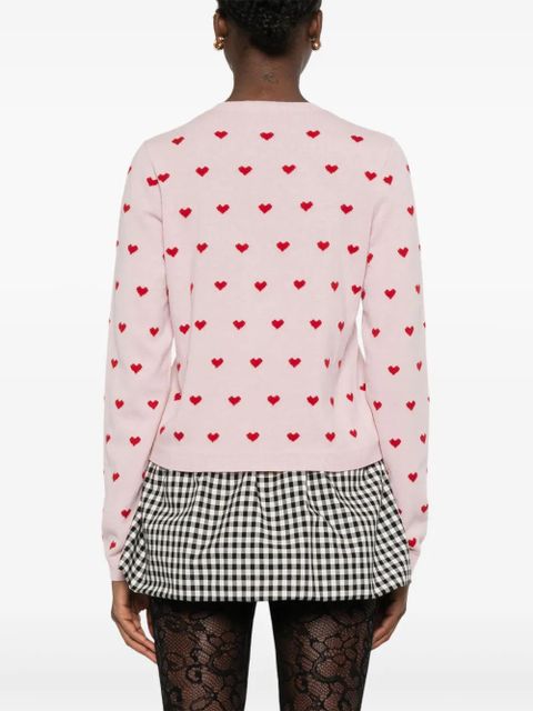 Valentino Garavani heart-pattern button cardigan - Pink