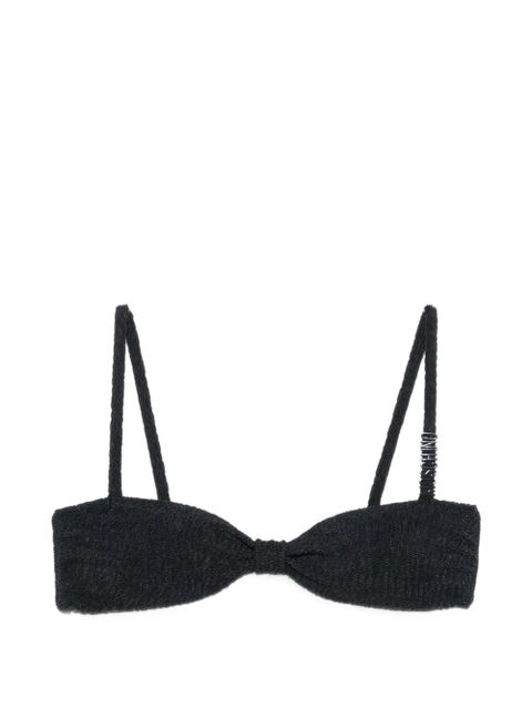 Moschino logo-detail crinkled bikini top - Black - zdjęcie produktu nr 1