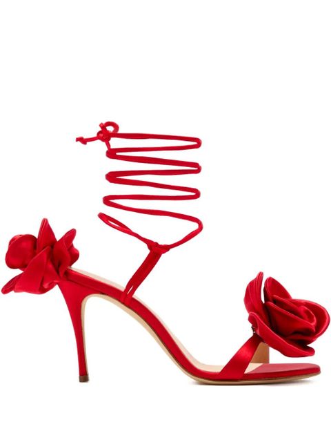 Magda Butrym 105mm rose-detail lace-up sandals - Red - zdjęcie produktu nr 1