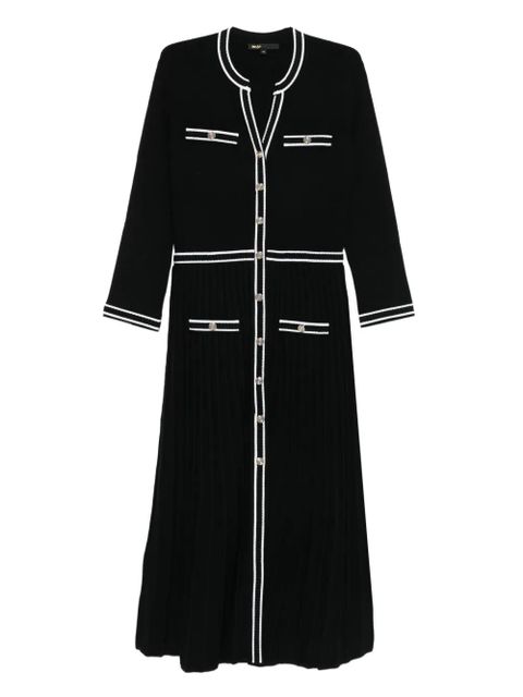 Maje pleated button-front knit dress - Black - zdjęcie produktu nr 1