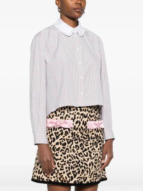 SANDRO checked Peter Pan collar shirt - Neutrals
