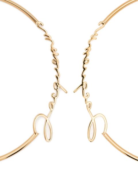 Jacquemus logo-lettering hoop earrings - Gold