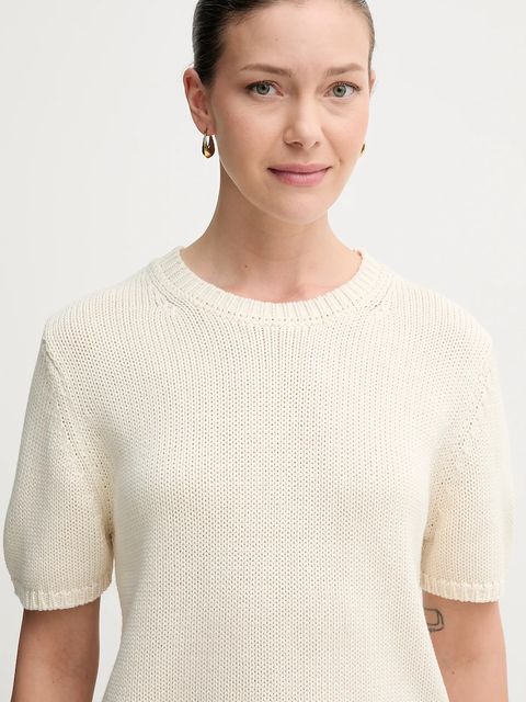 Mos Mosh sweter bawełniany Arin damski kolor beżowy lekki 170680