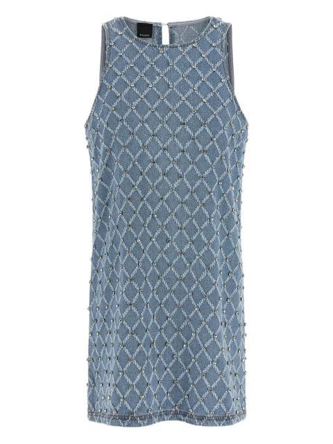 PINKO Amorino jacquard crystal mini dress - Blue - zdjęcie produktu nr 1
