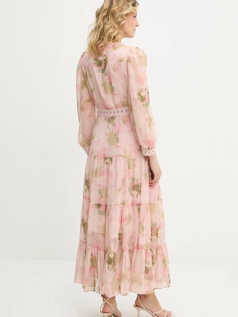 Answear.LAB sukienka kolor różowy maxi rozkloszowana - zdjęcie produktu nr 2