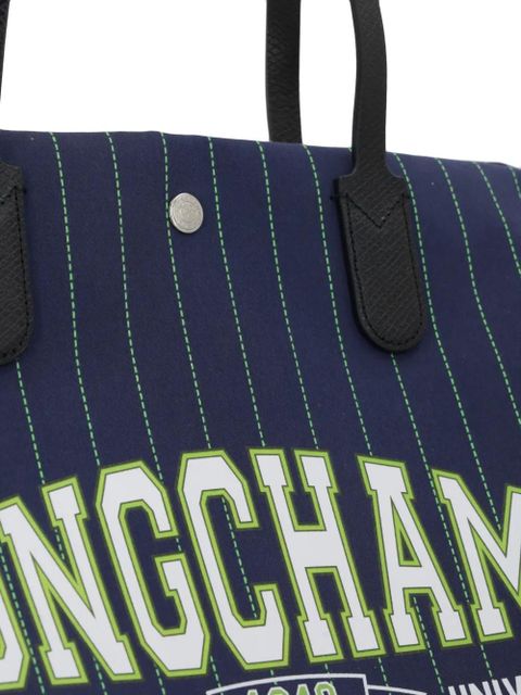 Longchamp logo-print shopper bag - Blue