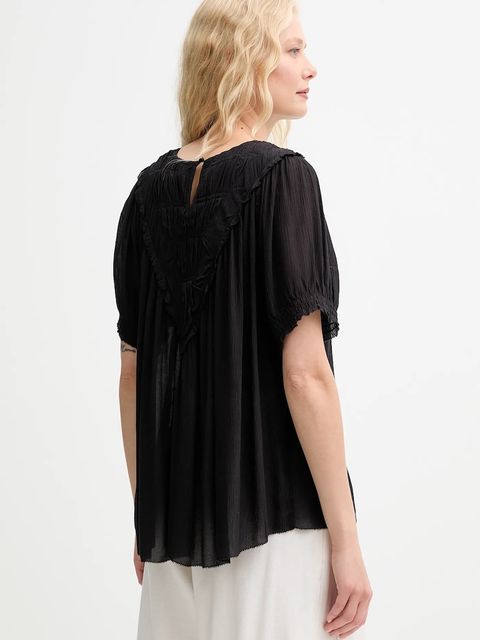 MUNTHE bluzka PERILLA damska kolor czarny gładka 252100025231 - zdjęcie produktu nr 2