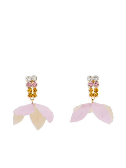 Marni rhinestone flower-pendant earrings - Gold - zdjęcie produktu nr 1