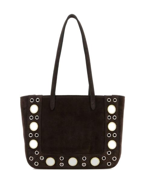 Valentino Garavani Nellcôte suede embellished tote bag - Brown - zdjęcie produktu nr 2