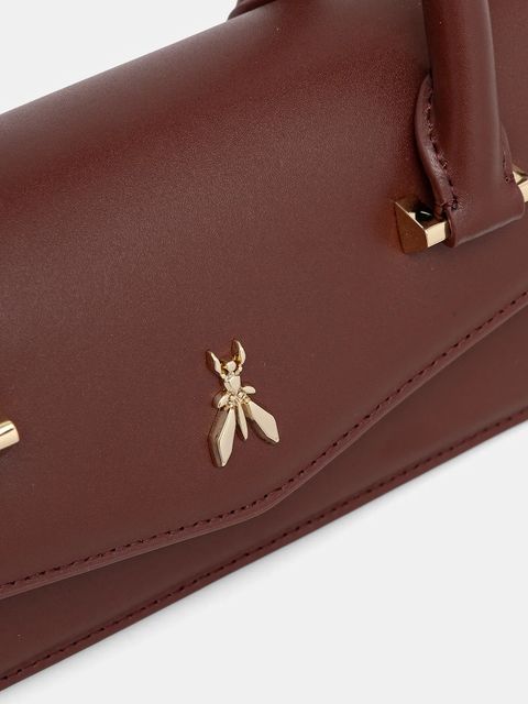 Patrizia Pepe torebka skórzana kolor pomarańczowy