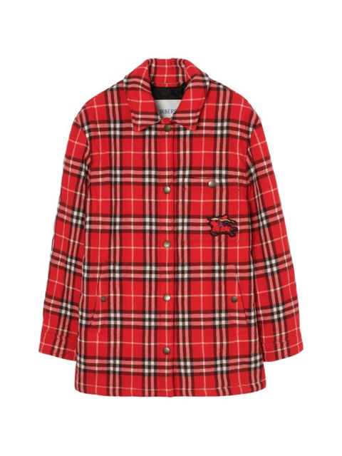 Burberry check appliquéd wool jacket - Red - zdjęcie produktu nr 1