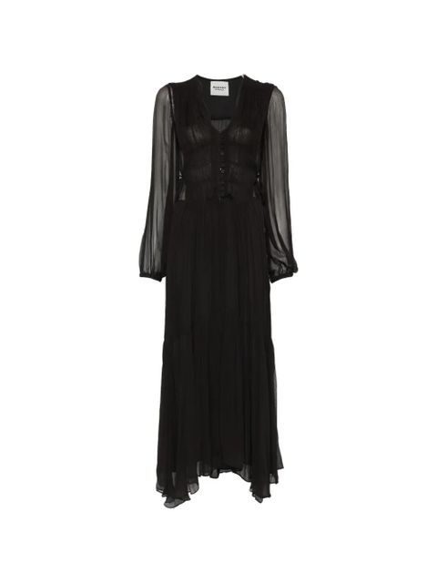 MARANT ÉTOILE buttoned sheer maxi dress - Black - zdjęcie produktu nr 1