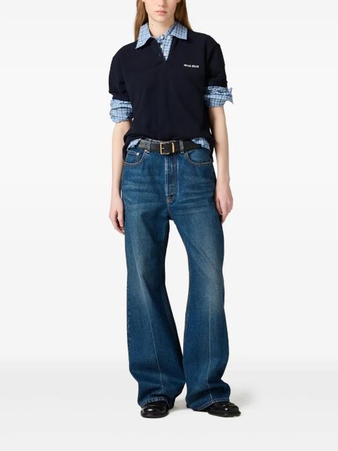 Miu Miu logo-appliqué jeans - Blue - zdjęcie produktu nr 2