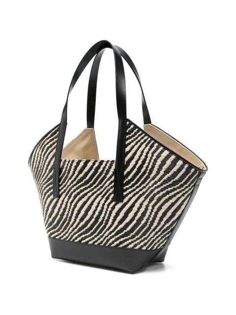Marni small Waves zebra-stripe tote bag - Black