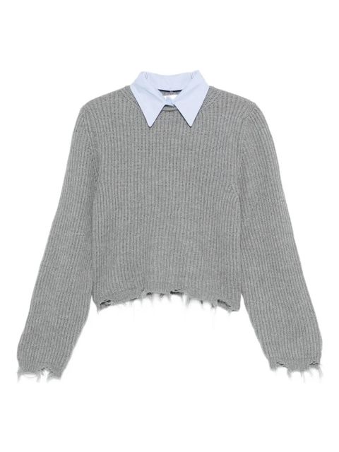SOLOTRE ribbed-knit sweater - Grey
