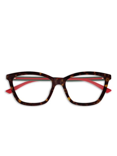 Gucci Eyewear stripe-arms glasses - Brown - zdjęcie produktu nr 1