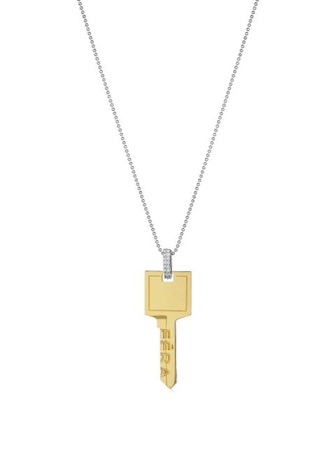 EÉRA 18K yellow gold key-pendant diamond necklace