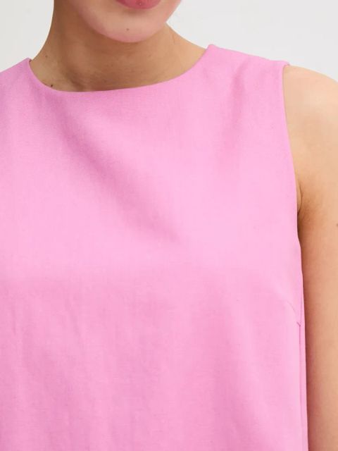 Weekend Max Mara sukienka z domieszką lnu kolor fioletowy mini rozkloszowana 2515221102600