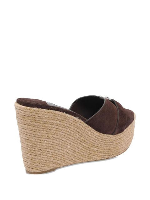 Jimmy Choo 100mm Leda wedge sandals - Brown