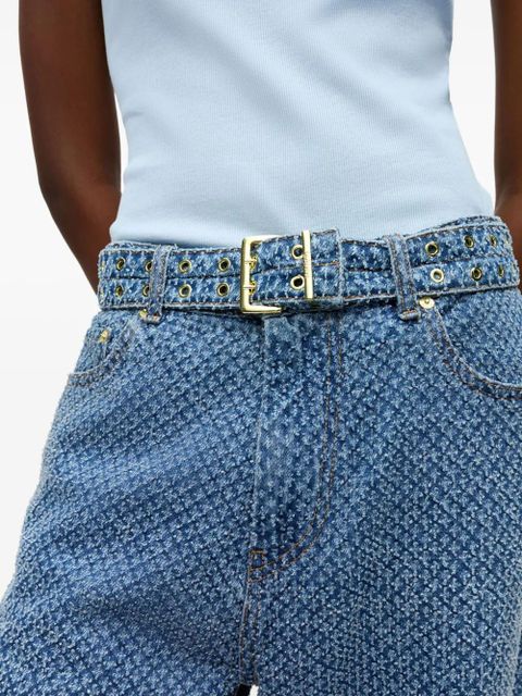 GANNI belted wide-leg jeans - Blue