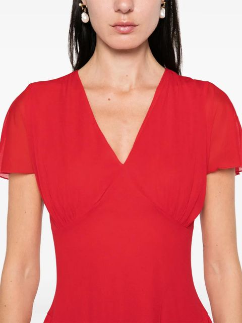 ROTATE BIRGER CHRISTENSEN V-neck maxi dress - Red