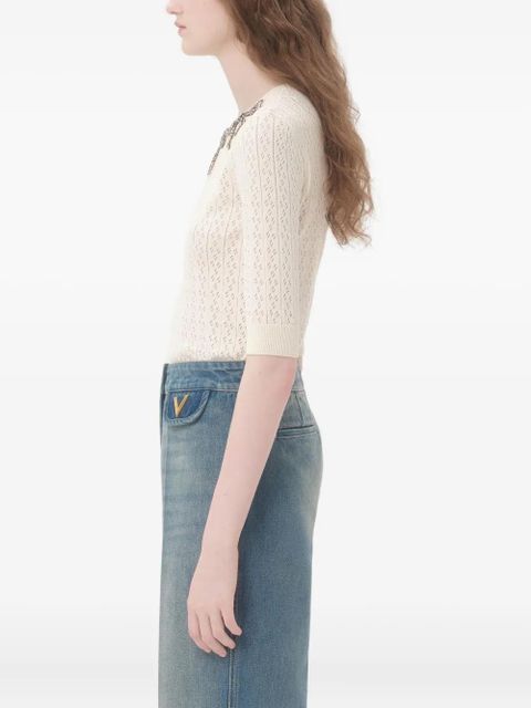 Valentino Garavani embroidered sweater - White