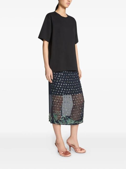 DRIES VAN NOTEN crew-neck button-embellishment T-shirt - Black - zdjęcie produktu nr 2