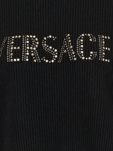 Versace ribbed embellished sweater - Black