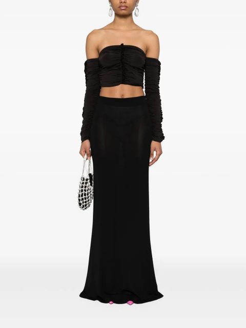 ROTATE BIRGER CHRISTENSEN gathered crop top - Black - zdjęcie produktu nr 2