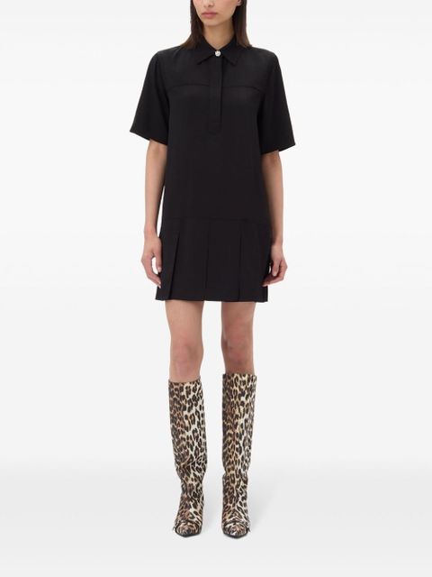 GANNI twill mini dress - Black