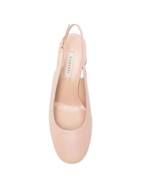 Casadei Minorca woven-block-heel slingback sandals - Pink