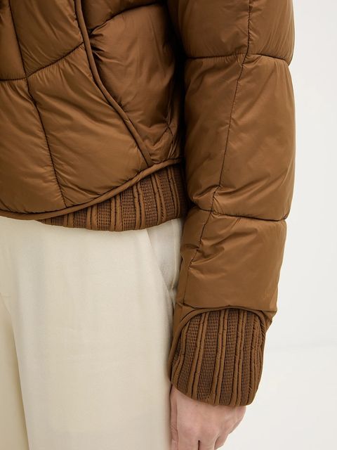 Fracomina kurtka kolor brązowy zimowa oversize FJ25WC3002O42301