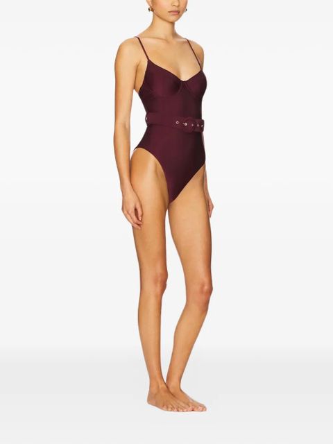 Simkhai belted bustier one piece - Purple