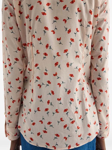 Jil Sander floral-printed cotton shirt - Neutrals