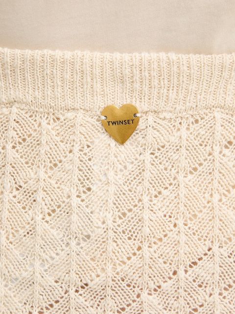 Twinset spódnica z domieszką lnu