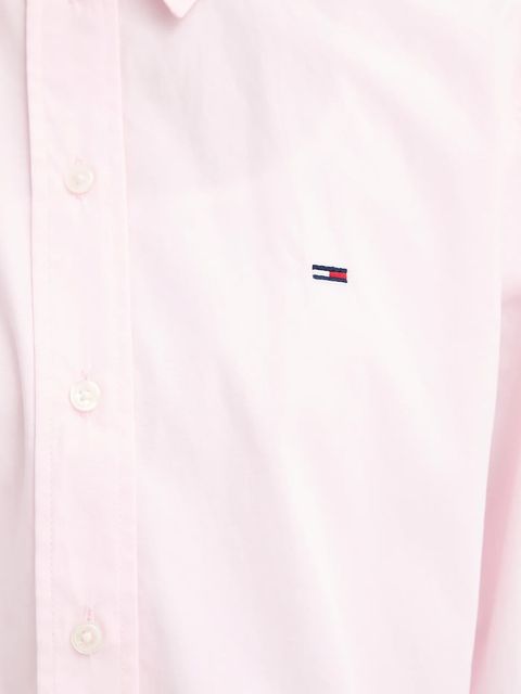 Tommy Jeans koszula bawełniana damska kolor różowy relaxed z kołnierzykiem klasycznym DW0DW22078