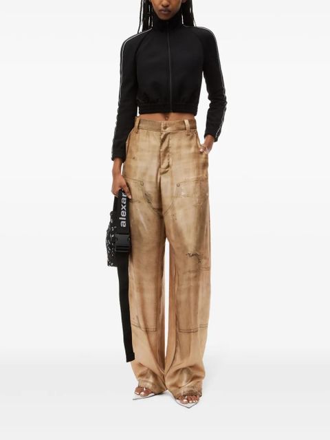 Alexander Wang logo-tape cropped track jacket - Black