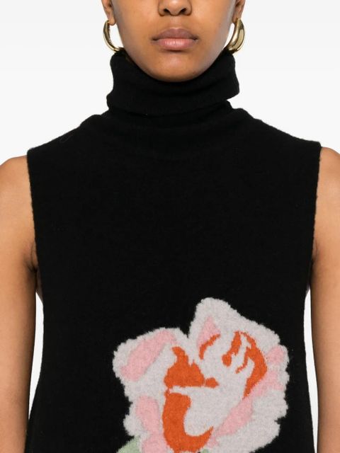 Nanushka rose-embroidery turtleneck dress - Black - zdjęcie produktu nr 2